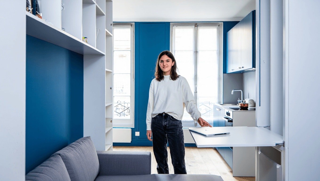 Il Bilocale di 32mq Rinnovato Con Un Cubo al Centro!