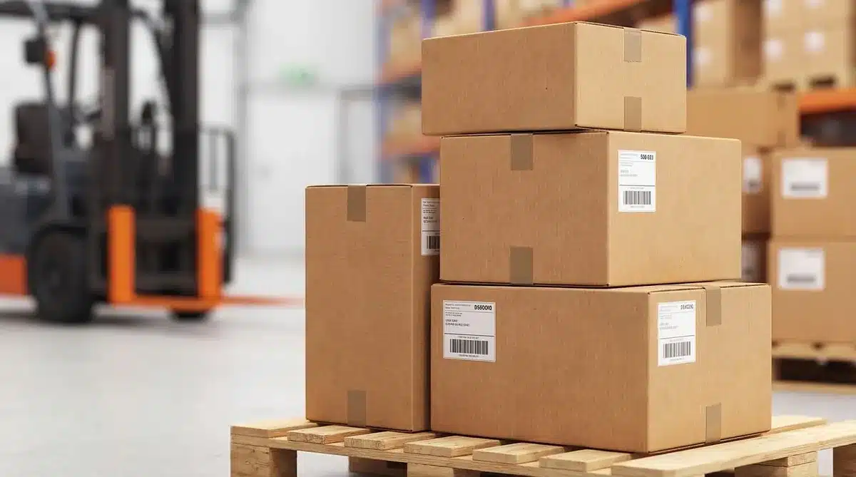 Magazzino e pallet di bevande che illustrano la rete distributiva capillare