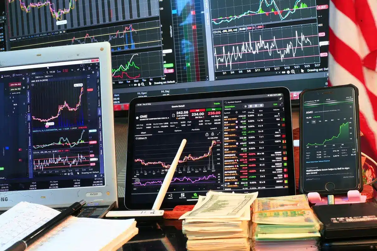 Grafico di borsa in crescita che illustra l'apprezzamento del titolo nel tempo